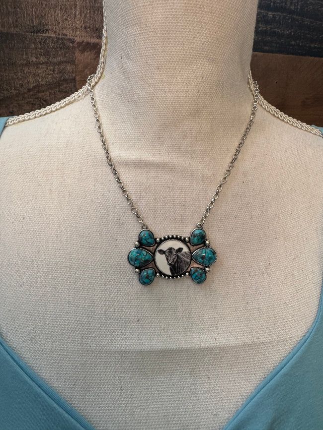 Western Cow Print Necklace