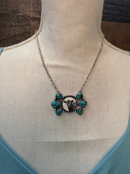 Western Cow Print Necklace
