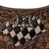 HANDTOOLED DANNIA MEDIUM PURSE CHECKERED EDITION
