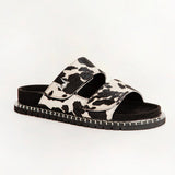 Loyal West Deen Canyon Sandals - Black And White Cowhide