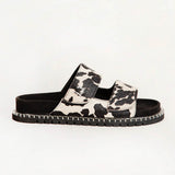 Loyal West Deen Canyon Sandals - Black And White Cowhide