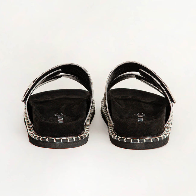 Loyal West Deen Canyon Sandals - Black And White Cowhide