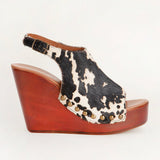 Loyal West Amelia Sandals Black And White Cowhide
