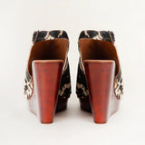 Loyal West Amelia Sandals Black And White Cowhide