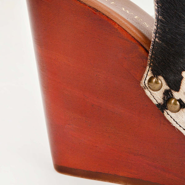 Loyal West Amelia Sandals Black And White Cowhide