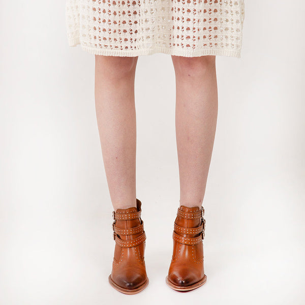 Loyal West Marlene Ankle Booties In Calfskin