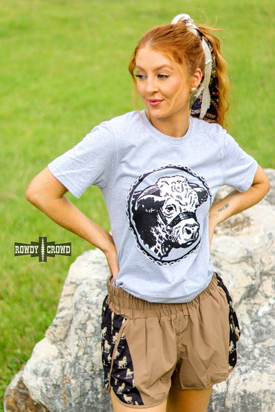 Happy Hereford Tee- GREY