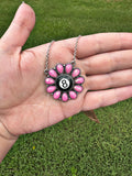 8 Ball Pink Opal Necklace