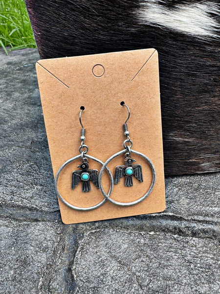Thunderbird Circle Earrings