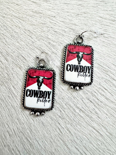 Vintage Cowboy Killer Dangle Earrings