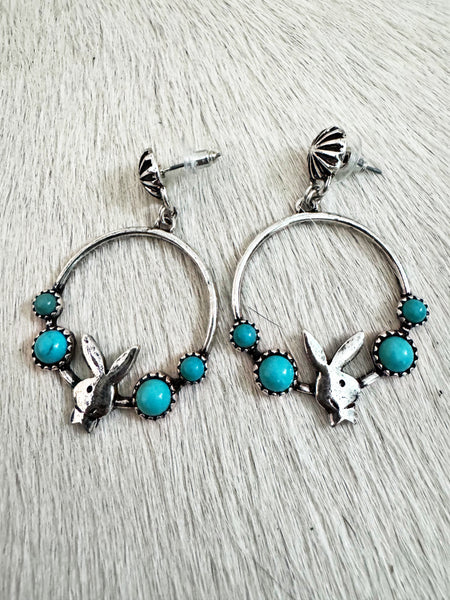 Circle Bunny Earrings