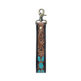 Turquoise Daydreams Key Fob - Black/Brown