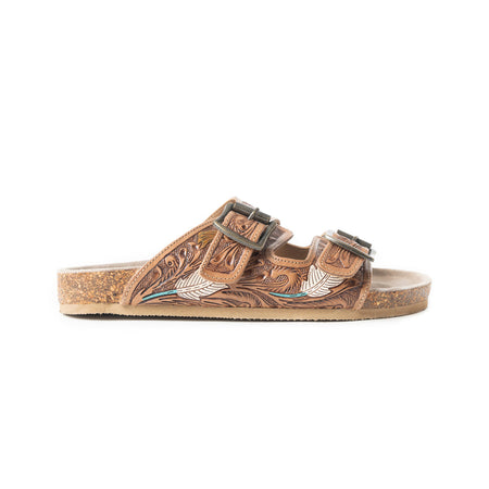 Loyal West Deen Canyon Sandals - Black And White Cowhide