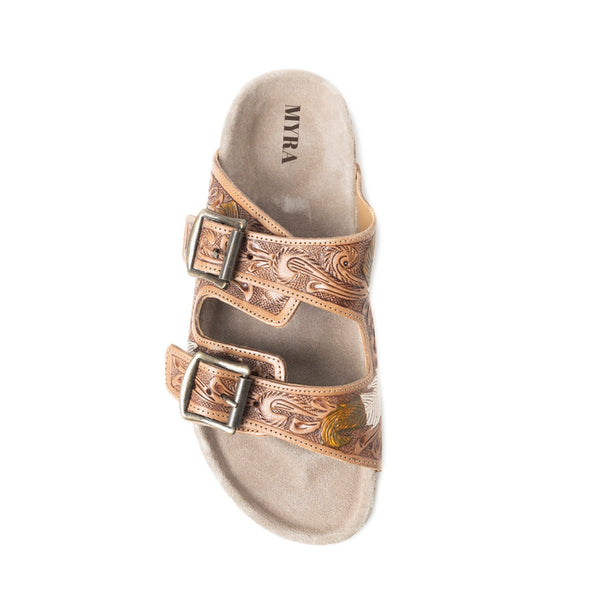 Falling Feather Sandals In Dark Brown