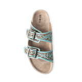Falling Feather Sandals In Blue and Brown