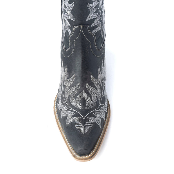 Desert Pearl Ankle Boots in Coal Black