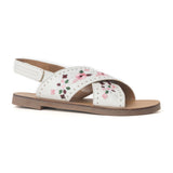 Lilytrail Embroidered Leather Sandals in Frost White