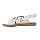 Lilytrail Embroidered Leather Sandals in Frost White