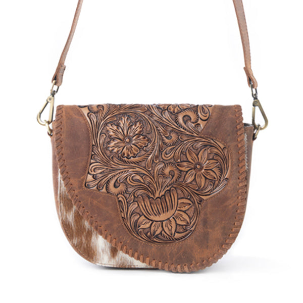 Myra Bronco Ridge Handtooled Bag in Canyon Tan