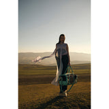 Myra Darling Mesa Turquoise Leather Duffle Bag - Hand-Tooled Cowhide Travel Bag with Sunflower Accent and Spacious Interior