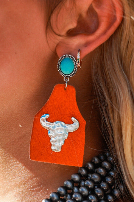 Tribal Highland Cow Earrings