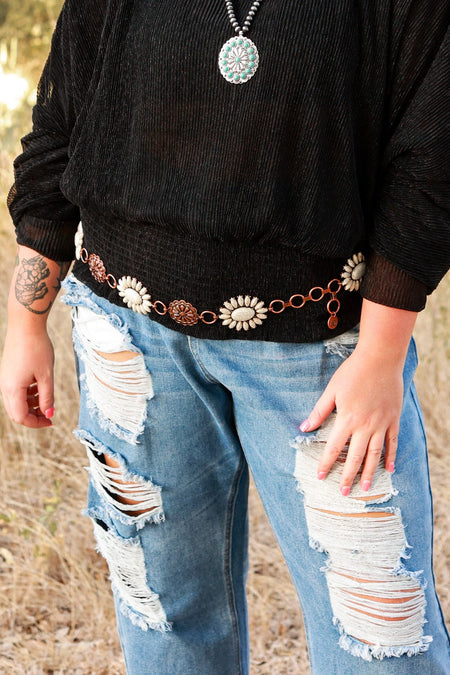 Turquoise Western Concho Chain Belt