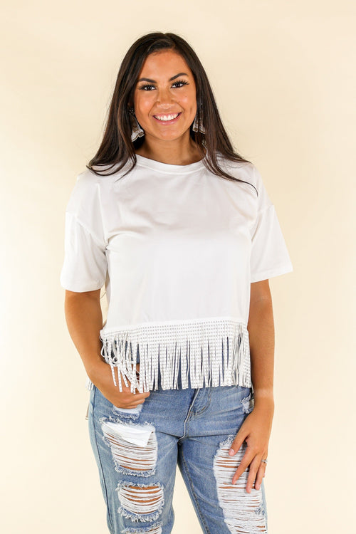 Here for the Show Studded Fringe Crop Top