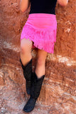 FORT WORTH FRINGE SKIRT PINK