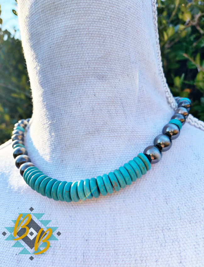 Chunky Turquoise Pearl Choker