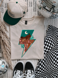 Turquoise Lightning Graphic Tee