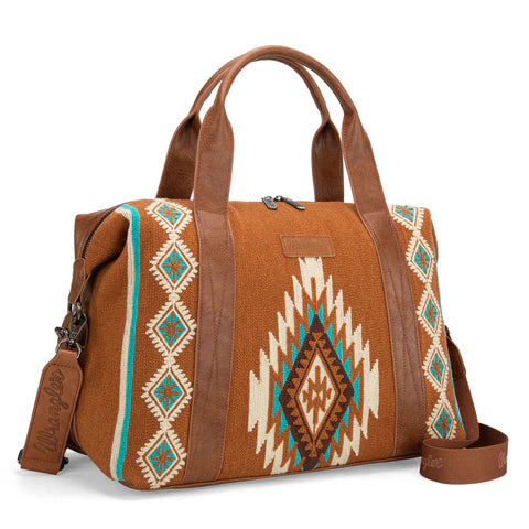 Wrangler Southwestern Print Duffle Bag - Brown