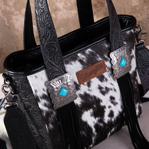 Wrangler Hair-On Cowhide Vintage Floral Concealed Carry Tote