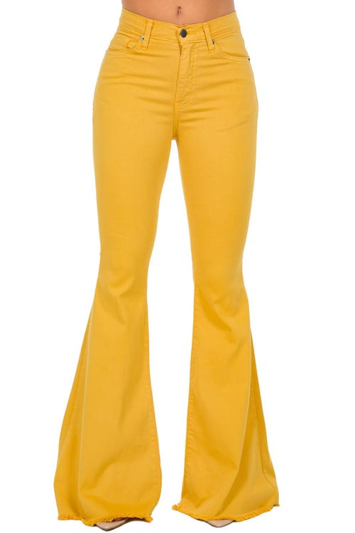 Bell Bottom Jean in Mustard- Inseam 30