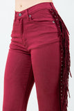 Texas Sun Fringe Bell Bottom Wine - Inseam 30