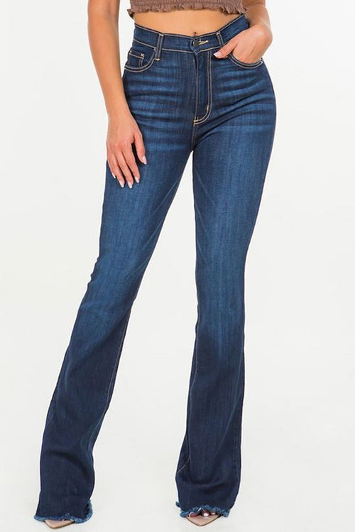 High-Waisted Wide Leg Cuffed Jeans – Buckaroo Bandits, LLC