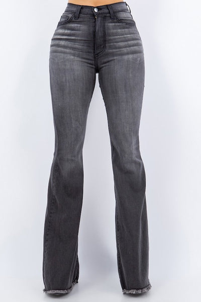 Bell Bottom Jean in Dark Grey- Inseam 32