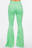 Bell Bottom Jean in Lime Green- Inseam 32