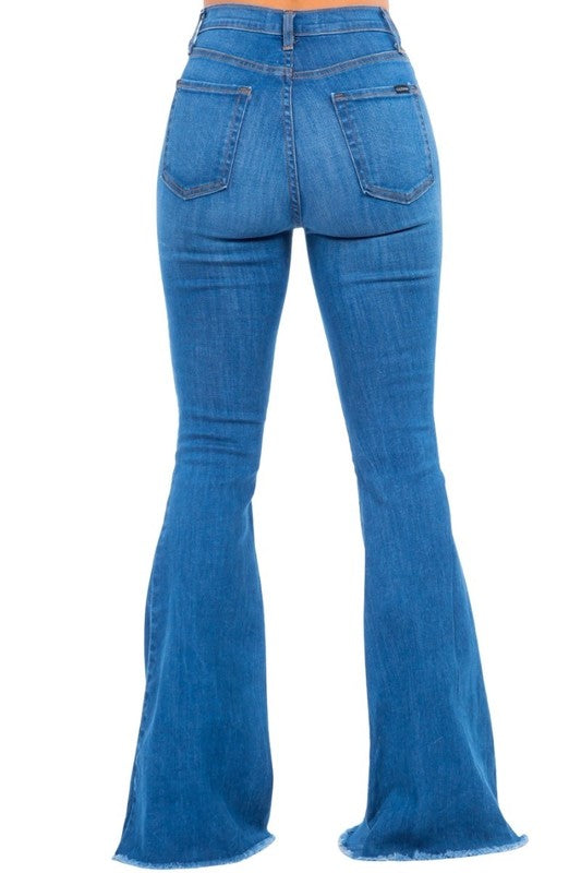 Bell Bottom Jean with Pink Ribbon detail