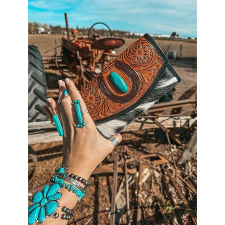 The Hazy Elva Wallet (Black Leather ) a Haute Southern Hyde by Beth Marie Exclusive