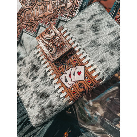 The Hazy Elva Wallet (Black Leather ) a Haute Southern Hyde by Beth Marie Exclusive