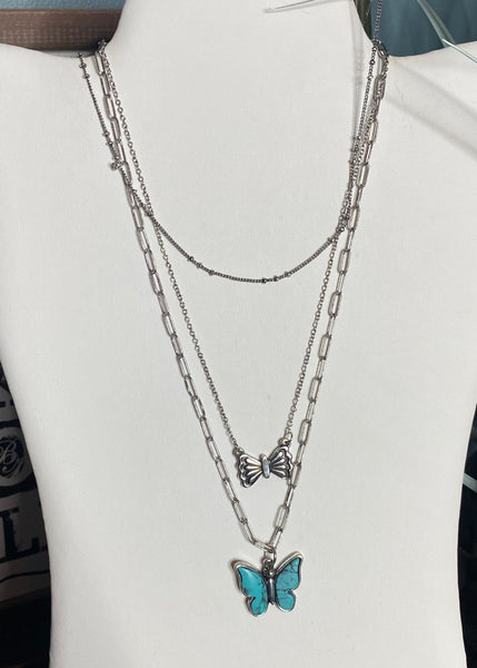 Butterfly Concho Layered Necklace