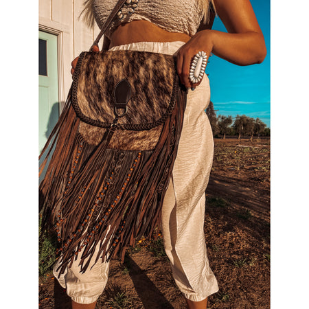 Bloomin' Steer Hand-Tooled Leather Bag