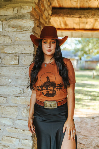 Lone Cowgirl Rider Graphic Tee