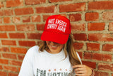 Make America Cowboy Again Red Trucker HatRed & WhiteOS