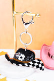 Punchy Checker Cowboy Hat Keychain