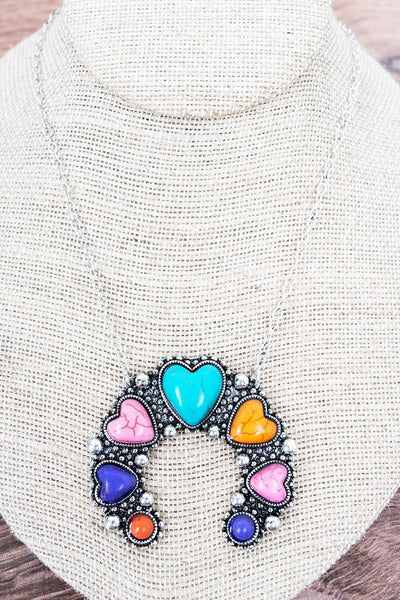 MULTI-COLOR HEARTLAND HEIGHTS SILVERTONE NECKLACE