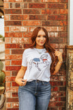 Patriotic USA Horse Western Graphic TeeWhiteS