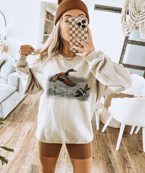 Retro Duck Scene Sweatshirt