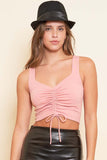 Small Town Famous Ruched Crop Top - LOTS OF COLORS