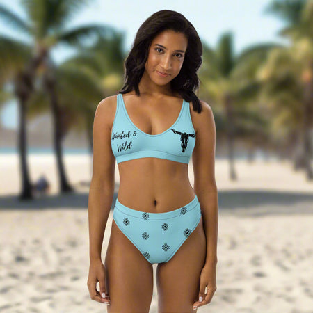 Yeehaw Blue Rodeo Cowboy Bikini